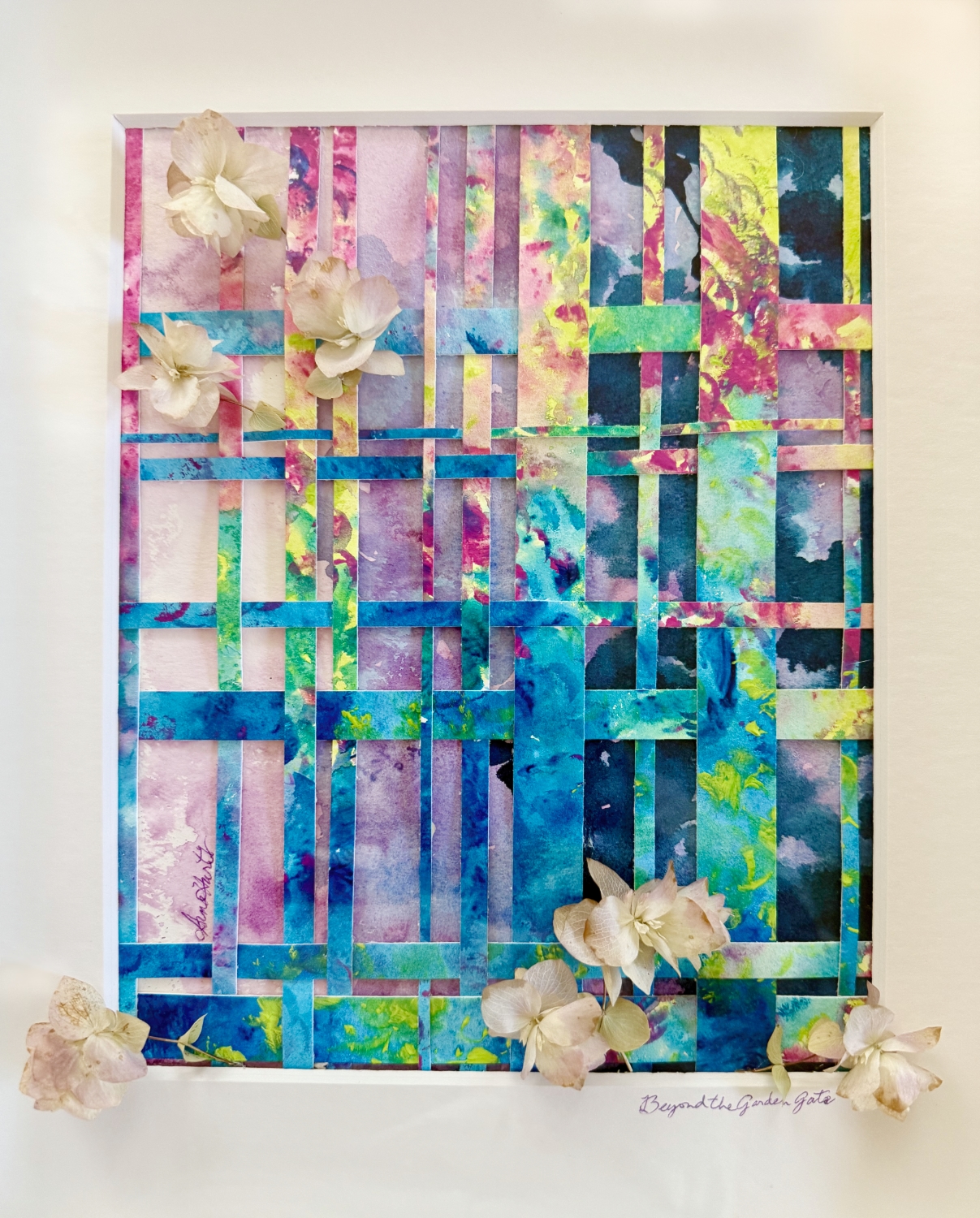 watercolor  /  cut paper assembled dried plants